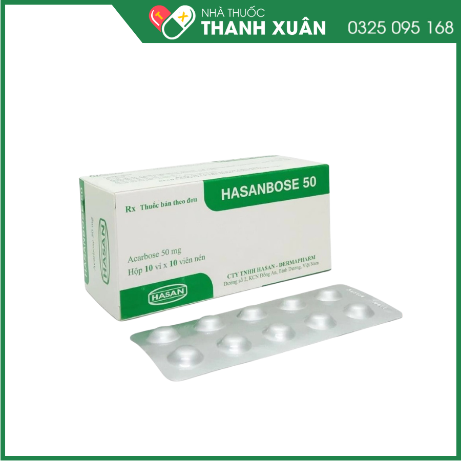Hasanbose 50 đơn trị liệu hoặc kết hợp để điều trị đái tháo đường tuýp 2
